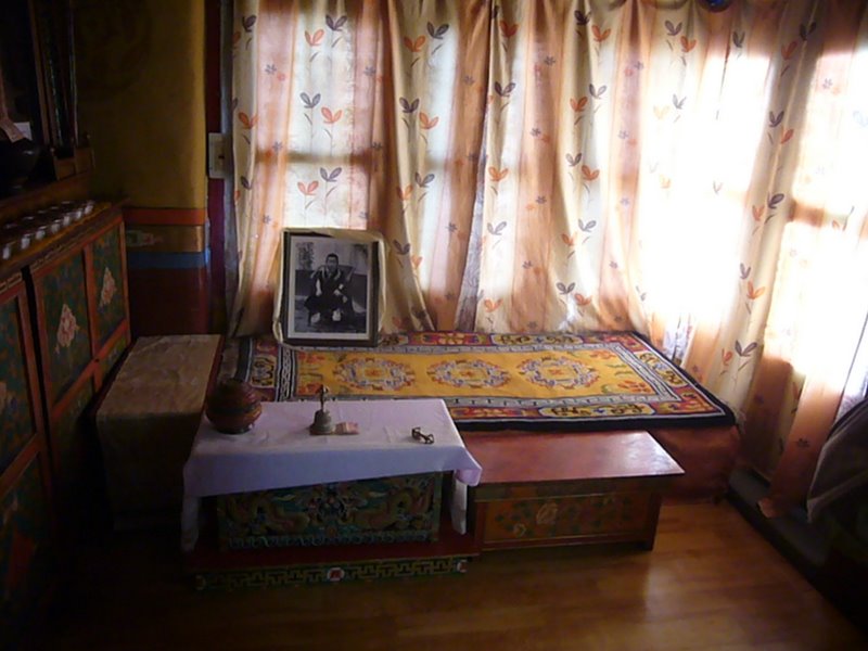 The bed of the Dalai Lama when he visits Likir monastery.